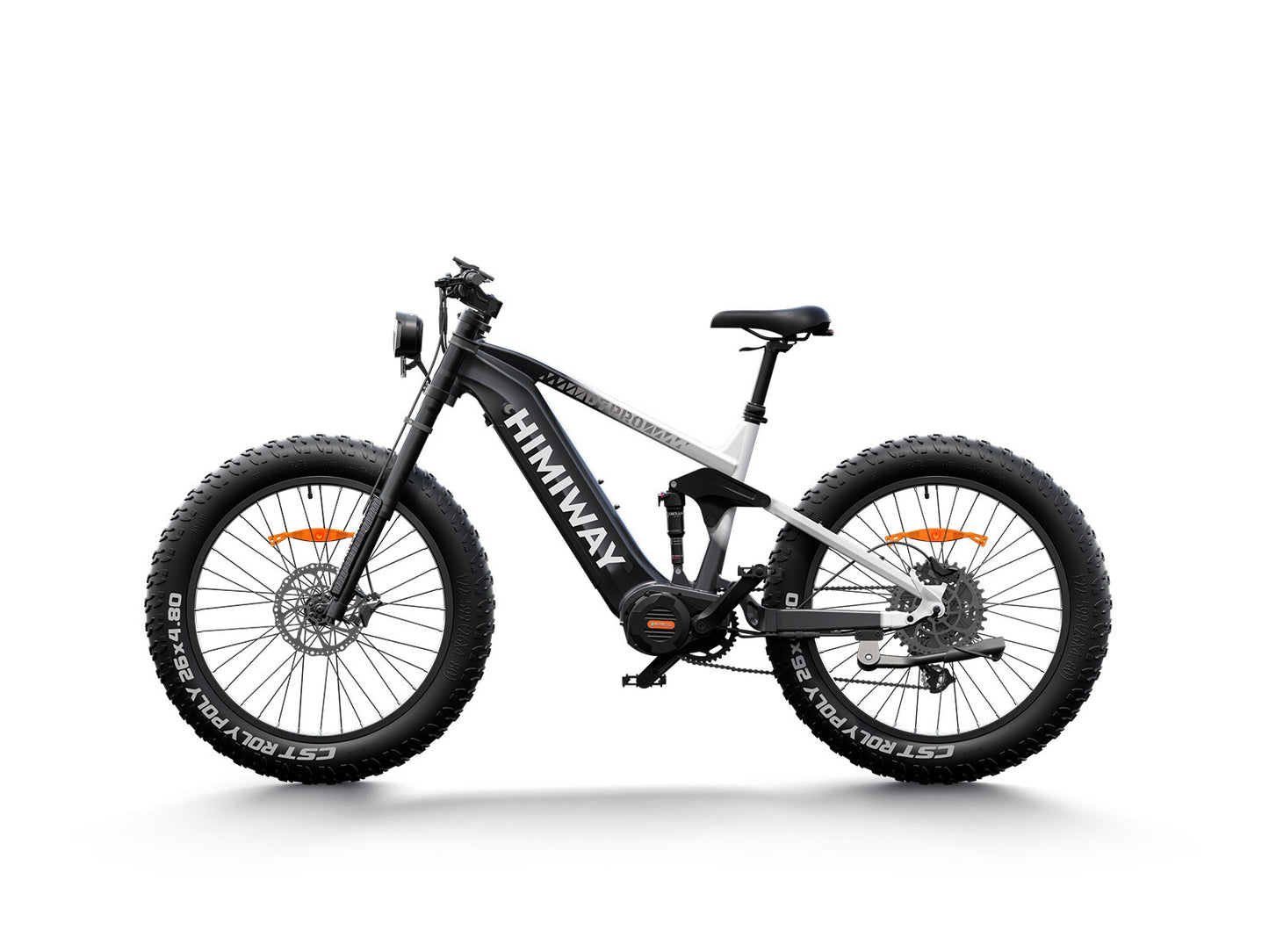 Full Suspension Electric D7 PRO Bike Updated Cobra- Black & White Gradient