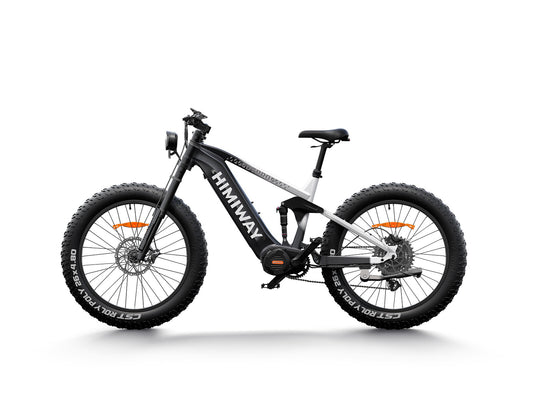 Full Suspension Electric D7 PRO Bike Updated Cobra- Black & White Gradient