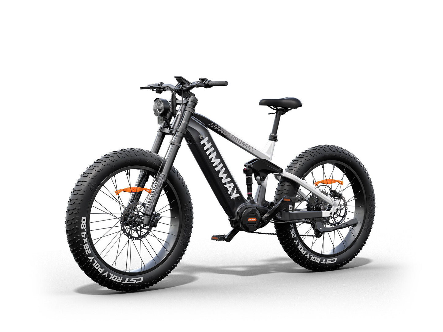 Full Suspension Electric D7 PRO Bike Updated Cobra- Black & White Gradient
