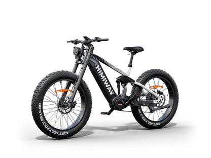 Full Suspension Electric D7 PRO Bike Updated Cobra- Black & White Gradient