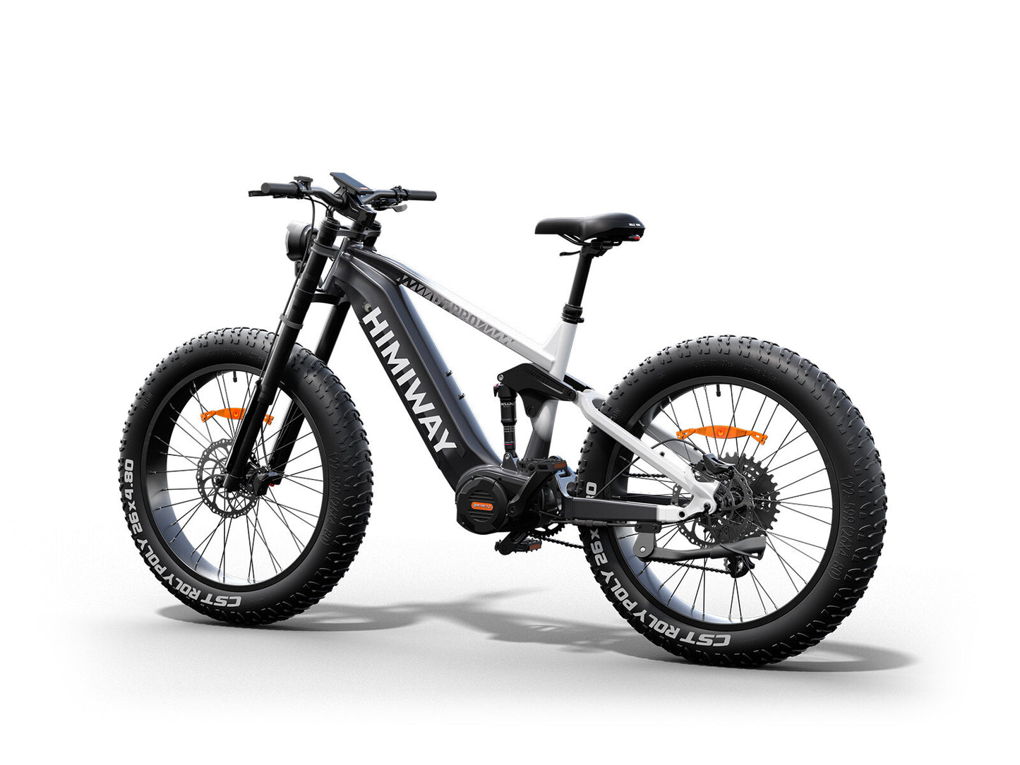 Full Suspension Electric D7 PRO Bike Updated Cobra- Black & White Gradient